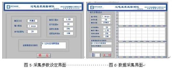 过电压在线监测系统参数设定界面 