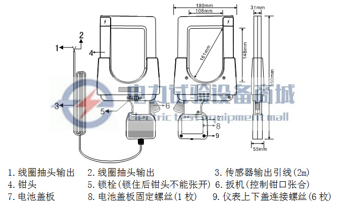 ETCR148超大口径钳形漏电流/电流传感器